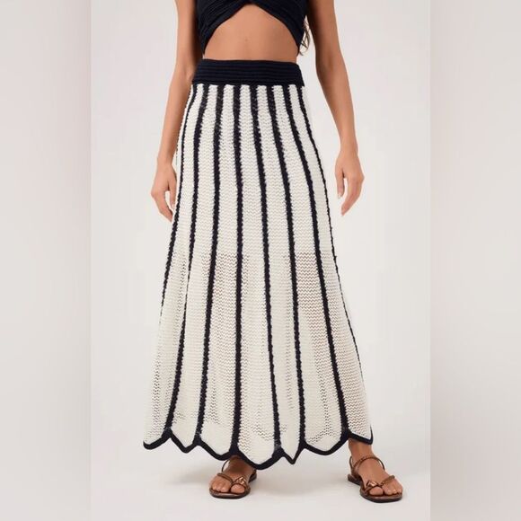 Rio De Janeiro Knit Striped Maxi Skirt NWT!